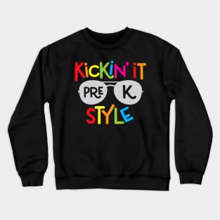Kickin it Pre-K Style Back to School Teacher Crewneck Sweatshirt